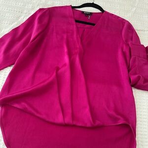 DKNY Fuchsia V-Neck Blouse